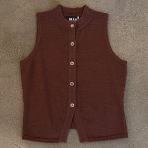 SER.O.YA Alani Knit Vest Coconut Brown - Women's Medium NWT